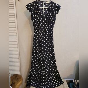 Polka Dot Ruffle Sleeve Jumpsuit